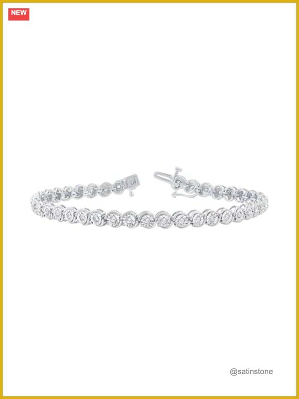 Natural Diamond Bracelet in Sterling Silver 1 CT